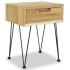 Mesita de noche de teca maciza 40x30x50