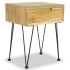 Mesita de noche de teca maciza 40x30x50