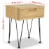 Mesita de noche de teca maciza 40x30x50