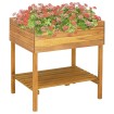 Jardinera elevada de madera maciza de acacia 78,5x58,5x78,5 cm