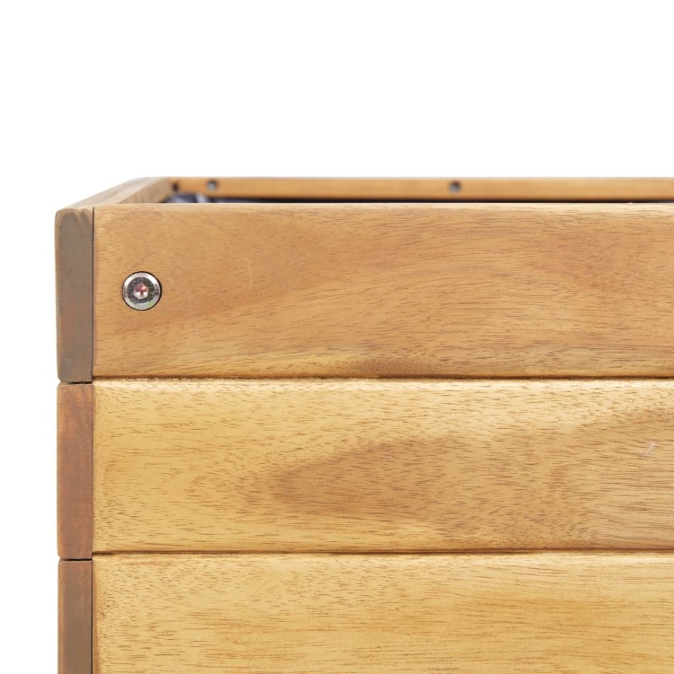 Jardinera elevada de madera maciza de acacia 78,5x58,5x78,5