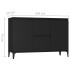 Aparador de madera contrachapada negro 104x35x70