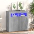 Aparador con luces LED gris Sonoma 80x35x75