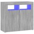 Aparador con luces LED gris Sonoma 80x35x75
