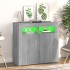 Aparador con luces LED gris Sonoma 80x35x75