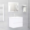 Juego de muebles de baño 2 pzas madera contrachapada blanco