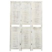 Biombo de 3 paneles madera blanco envejecido 105x165 cm