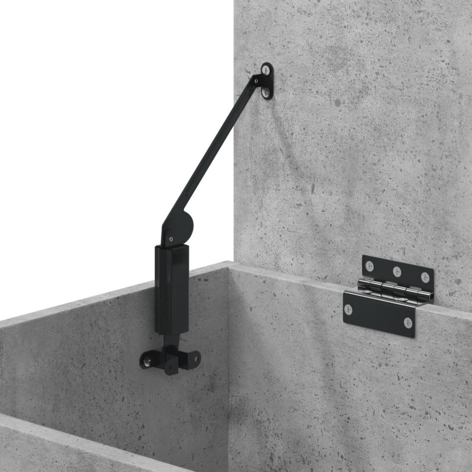 Baúl almacenaje madera contrachapada gris hormigón 84x42x46