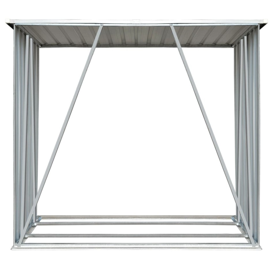 Casetilla leña acero galvanizado gris antracita 163x83x154