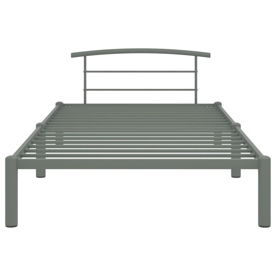 Estructura de cama sin colchón metal gris 90x200