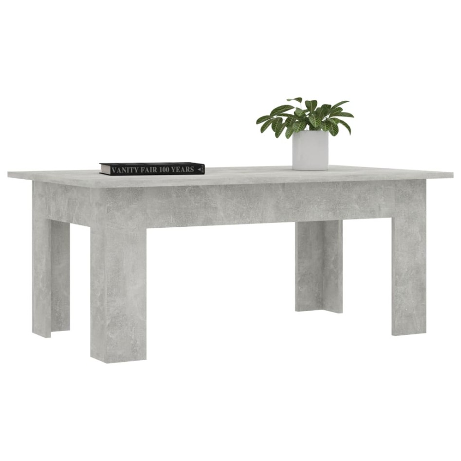 Mesa de centro madera contrachapada gris hormigón 100x60x42