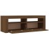 Mueble de TV con luces LED marrón roble 120x35x40
