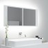 Armario espejo de baño con luz LED acrílico blanco 100x12x45