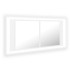 Armario espejo de baño con luz LED acrílico blanco 100x12x45