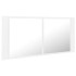 Armario espejo de baño con luz LED acrílico blanco 100x12x45