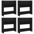 Zapateros de pared 4 uds madera contrachapada negro 60x18x60