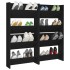 Zapateros de pared 4 uds madera contrachapada negro 60x18x60