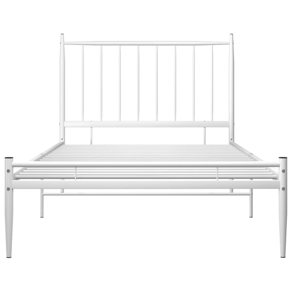 Estructura de cama sin colchón metal blanco 90x200