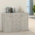 Aparador de madera contrachapada gris hormigón 60x30x70