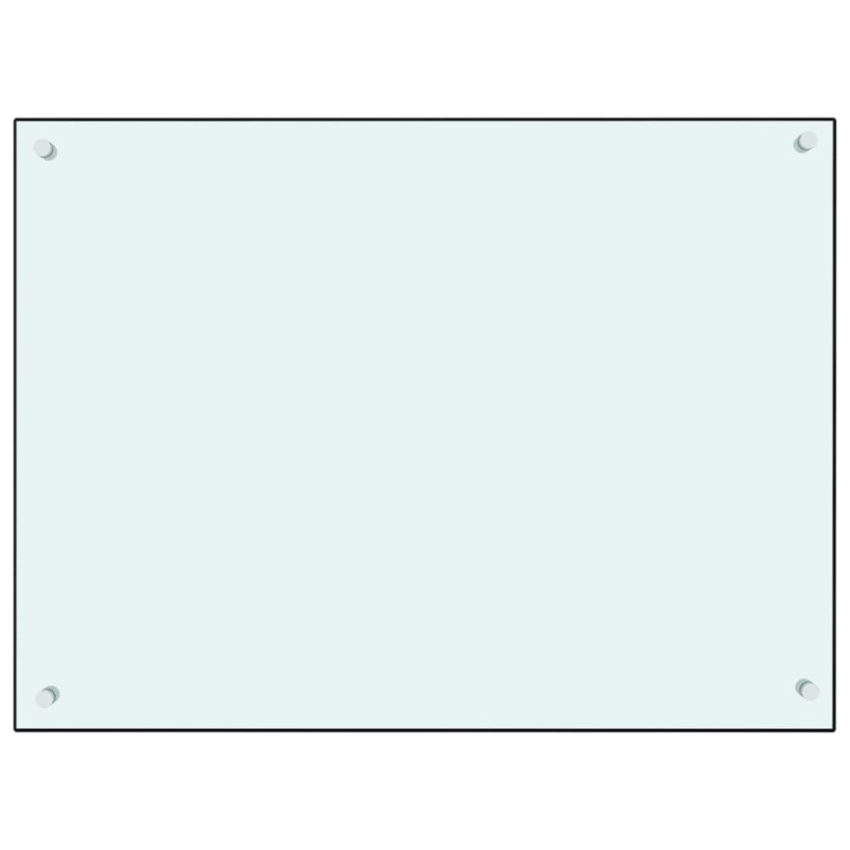 Protección salpicaduras cocina vidrio templado blanco 80x60
