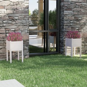 Jardineras 2 unidades madera maciza de pino blanco 40x40x70