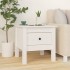 Mesa auxiliar 2 uds de madera maciza de pino blanco 40x40x39