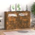 Aparador con luces LED roble ahumado 115,5x30x75