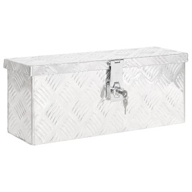 Caja de almacenaje de aluminio plateado 50x15x20,5