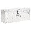 Caja de almacenaje de aluminio plateado 50x15x20,5 cm