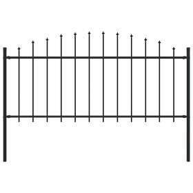Valla de jardín con puntas acero negro (0,5-0,75)x1,7