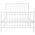 Estructura cama sin colchón con estribo metal blanco 90x200