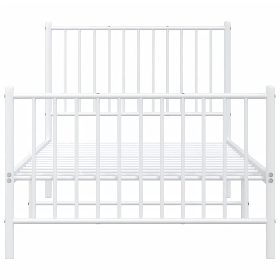 Estructura cama sin colchón con estribo metal blanco 90x200