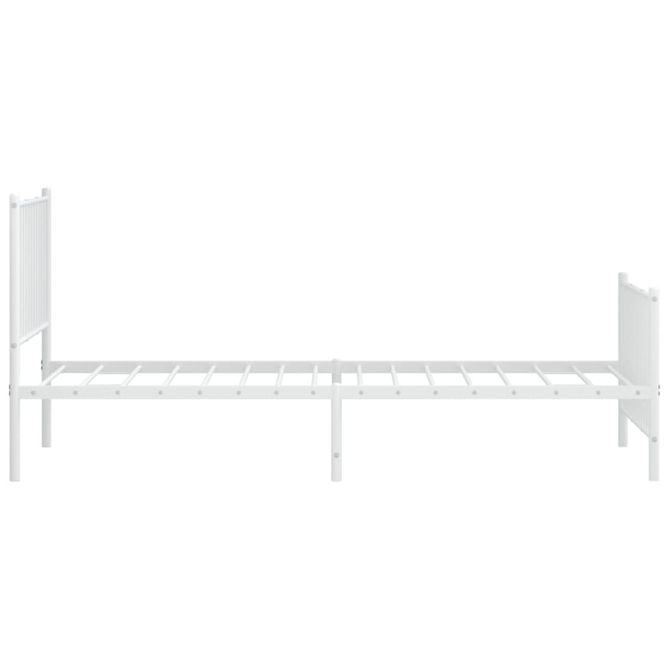 Estructura cama sin colchón con estribo metal blanco 90x200