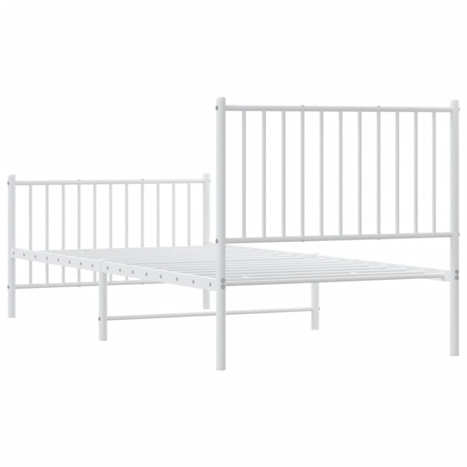 Estructura cama sin colchón con estribo metal blanco 90x200