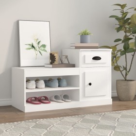 Mueble zapatero madera contrachapada blanco 100x42x60