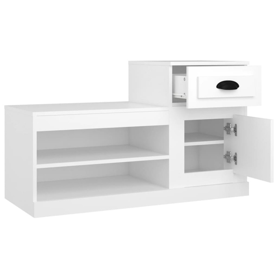 Mueble zapatero madera contrachapada blanco 100x42x60