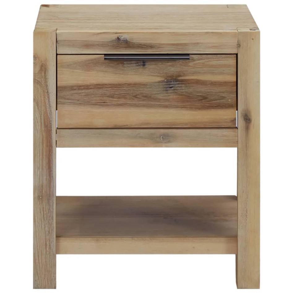 Mesita de noche con cajón madera acacia maciza 40x30x48