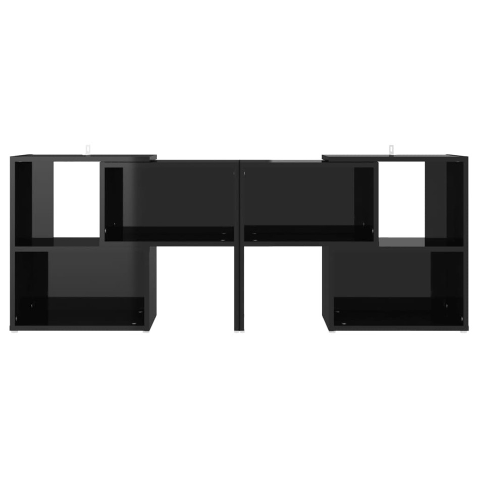 Mueble de TV madera contrachapada negro brillante 104x30x52
