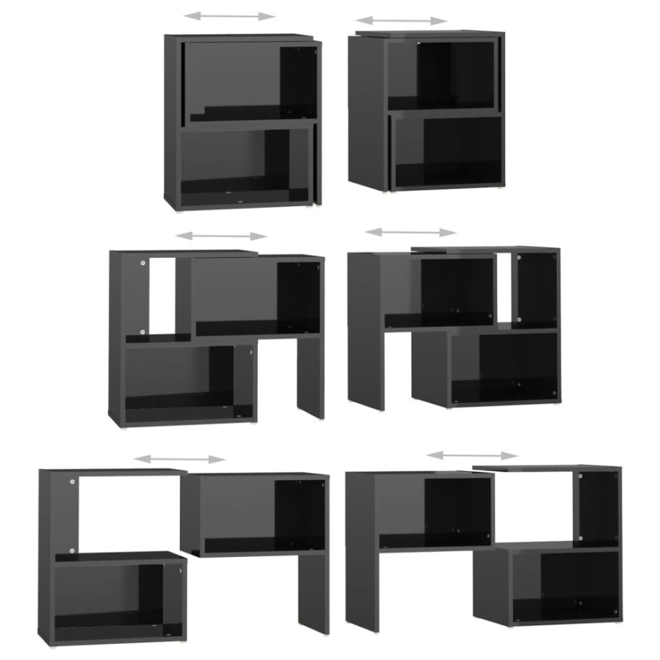 Mueble de TV madera contrachapada negro brillante 104x30x52