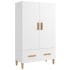 Aparador de madera contrachapada blanco 70x31x115