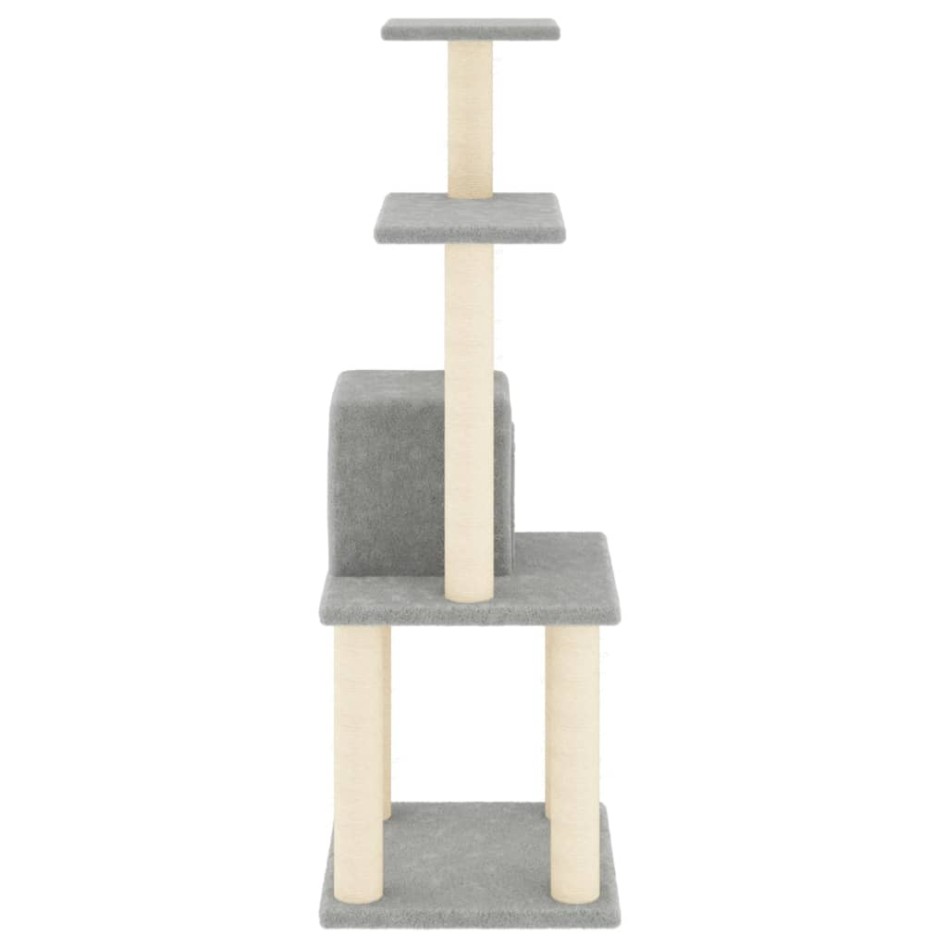 Rascador para gatos con postes de sisal gris claro 105