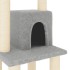 Rascador para gatos con postes de sisal gris claro 105