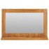 Espejo de pared con estante madera maciza de teca 60x12x40