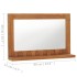 Espejo de pared con estante madera maciza de teca 60x12x40