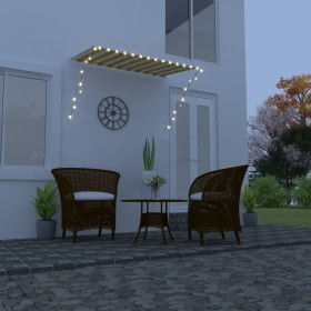 Toldo retráctil con LED amarillo y blanco 250x150