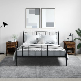 Mesitas noche 2 uds madera ingeniería roble ahumado 40x42x50