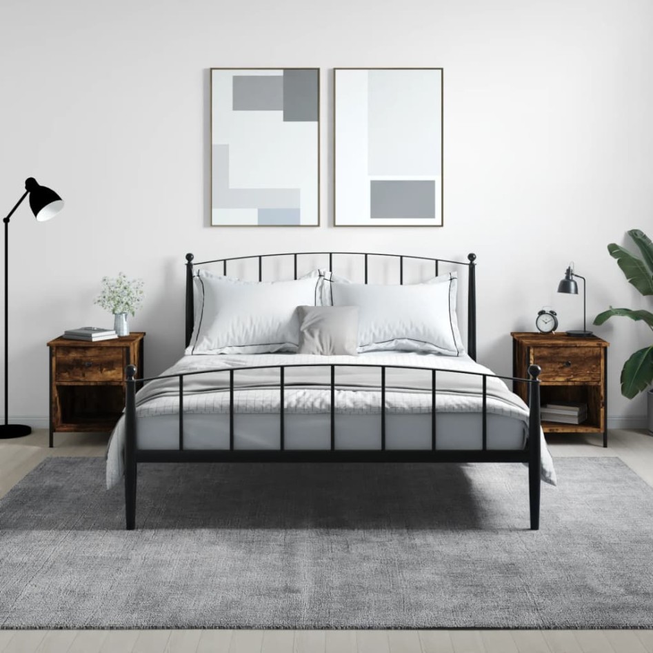 Mesitas noche 2 uds madera ingeniería roble ahumado 40x42x50