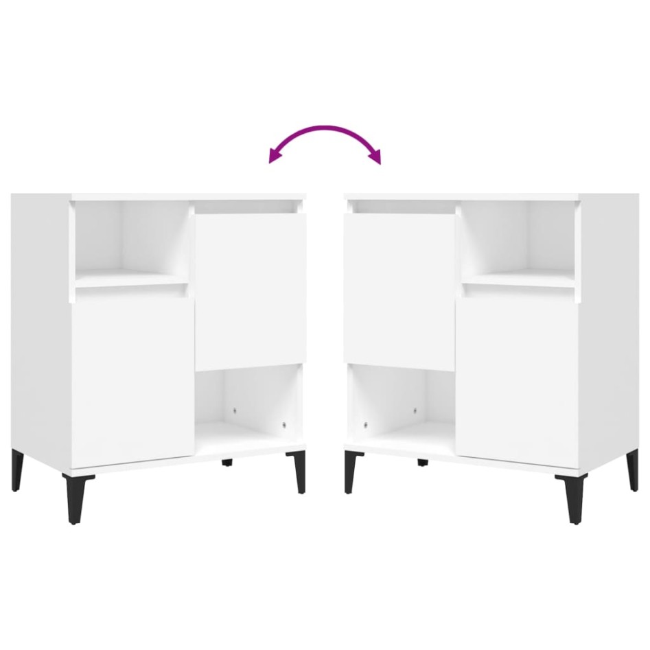 Aparador de madera contrachapada blanco 60x35x70