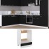Armario de horno de madera contrachapada negro 60x46x81,5
