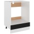 Armario de horno de madera contrachapada negro 60x46x81,5